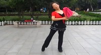 蒋老师扇子舞 洪湖水浪打浪 背面扇子舞演示