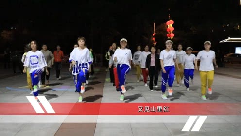 点击观看《步伐简单鬼步舞又见山里红 姐妹广场齐跳曳步舞》